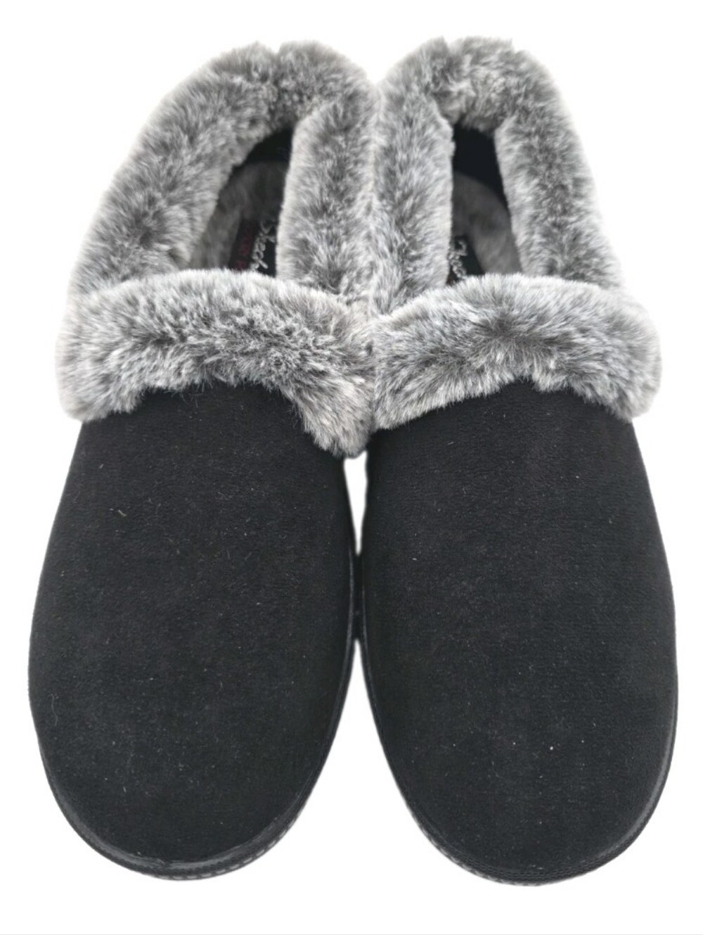 Skechers Womens Cozy Campfire Team Toasty plush gray faux Suede Fur Sz 8 black